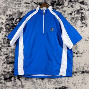 Sunice Sport‎ Mens XL Blue White Short Sleeve Half Zip Golf Pullover Jacket
